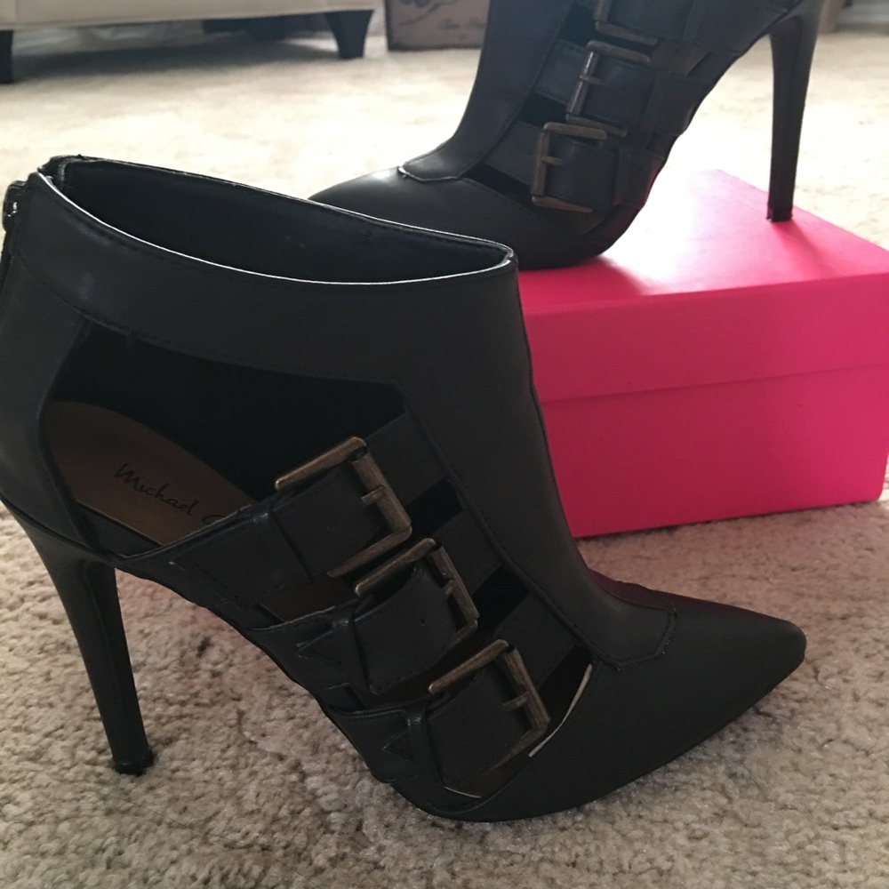 Black Pleather booties